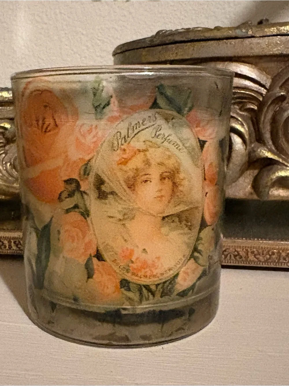 Tuting Abrlus Floral Decorative Glass Candle Holder - Orange Green